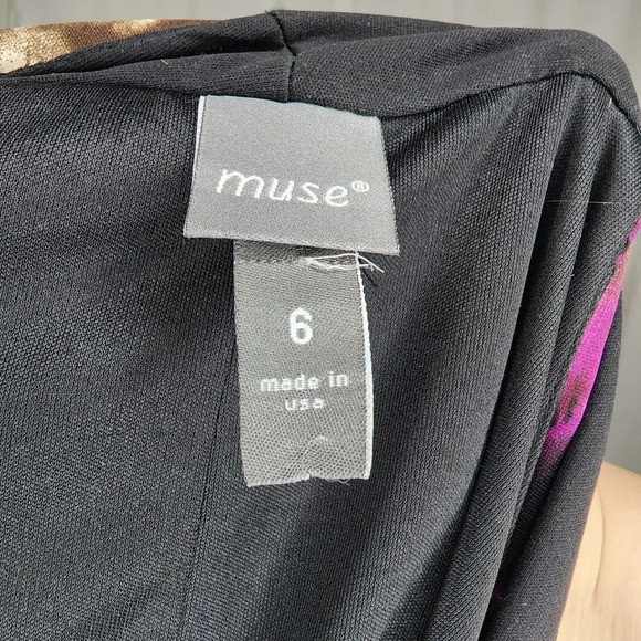 Muse Womens Twist Front Bodycon Animal Print Dress Size 6 Purple Brown - Picture 9 of 10